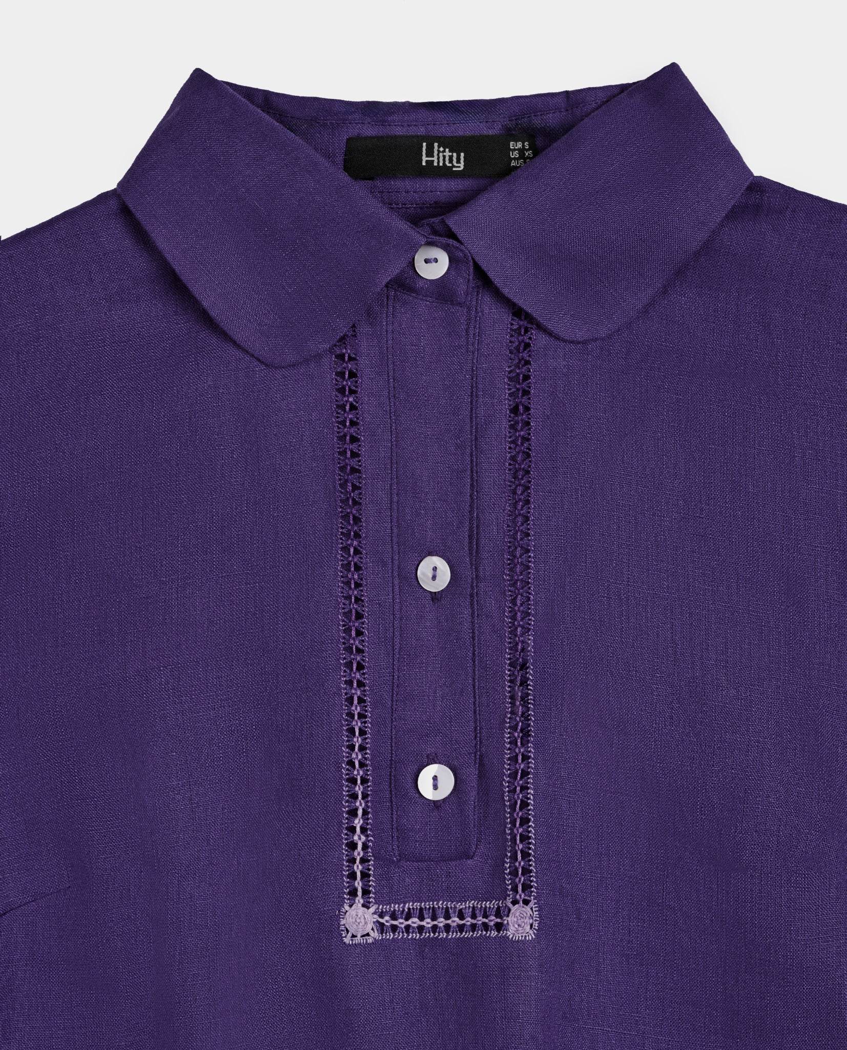 Áo Sơ Mi Linen Thêu Tay Tơ TOP195 - Hity