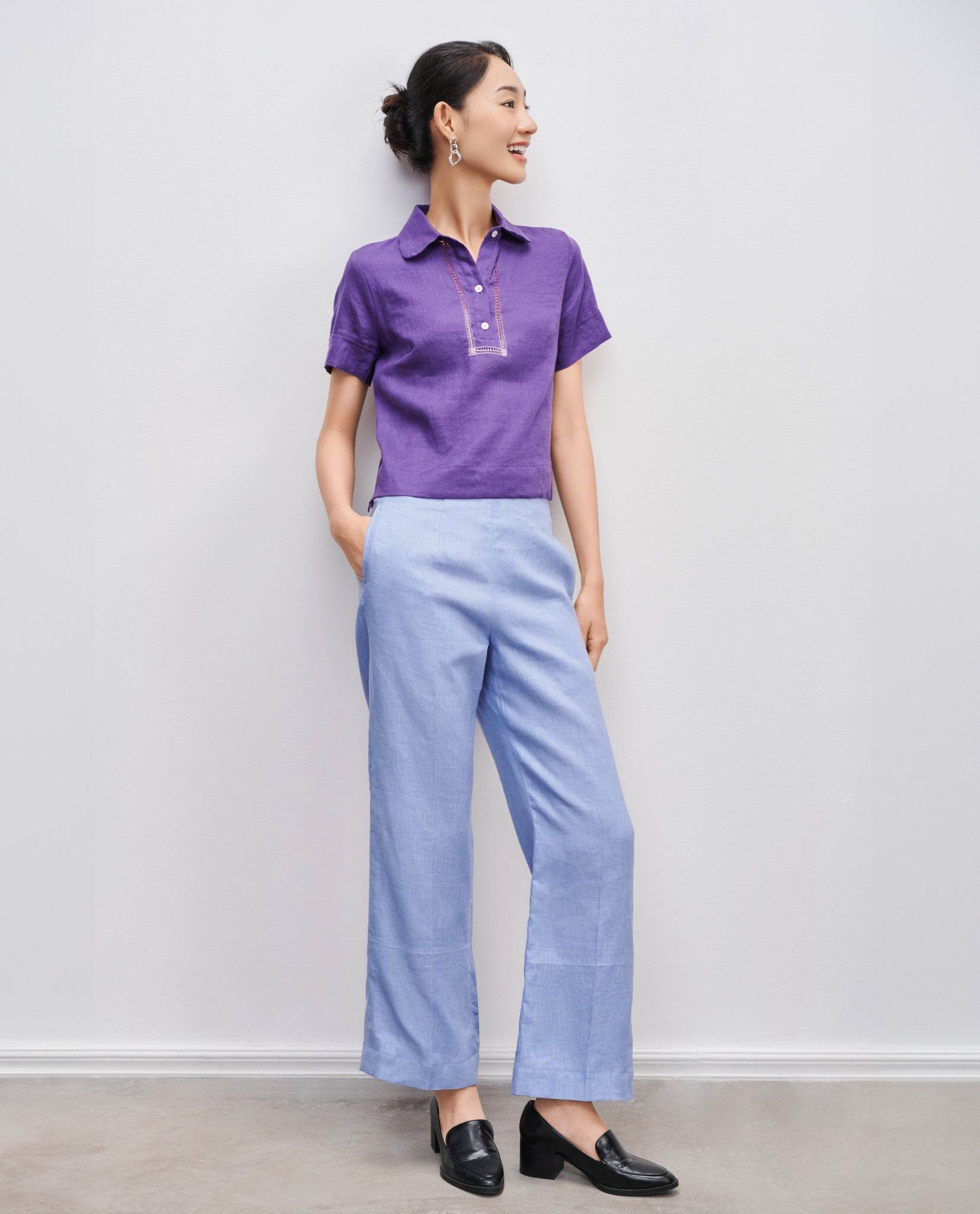 Áo Sơ Mi Linen Thêu Tay Tơ TOP195 - Hity