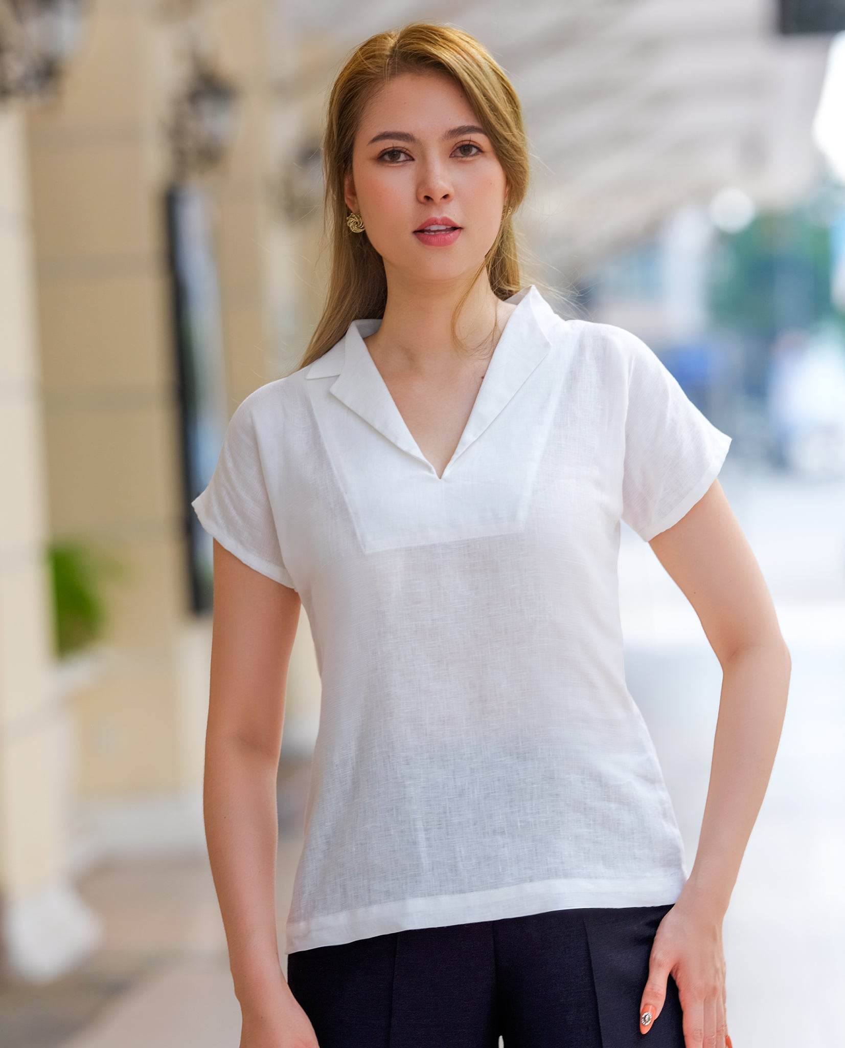 Áo Cổ Ve Linen Sương TOP158 - Hity