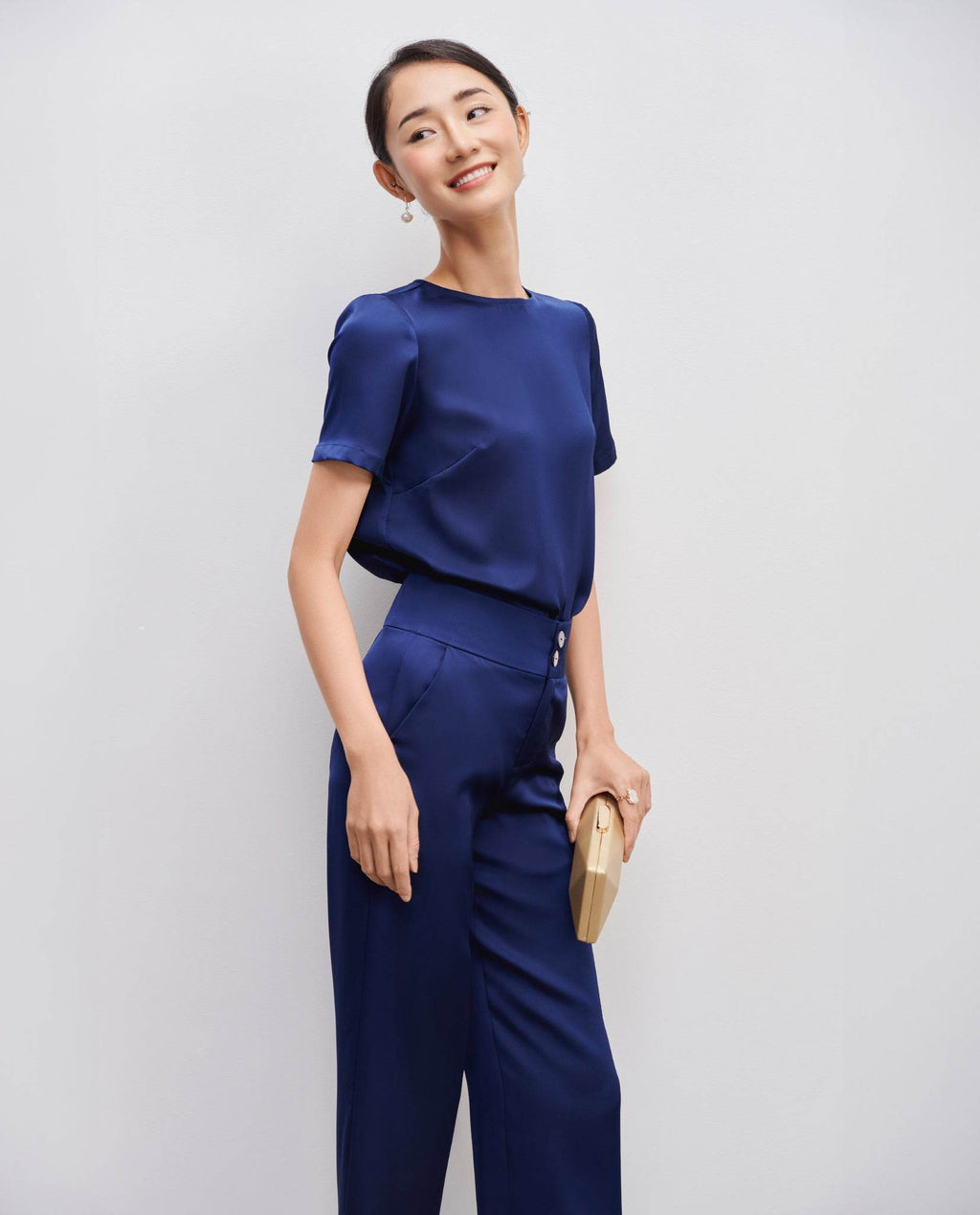 Áo Suông Cổ Tròn Lam TOP216 - Hity