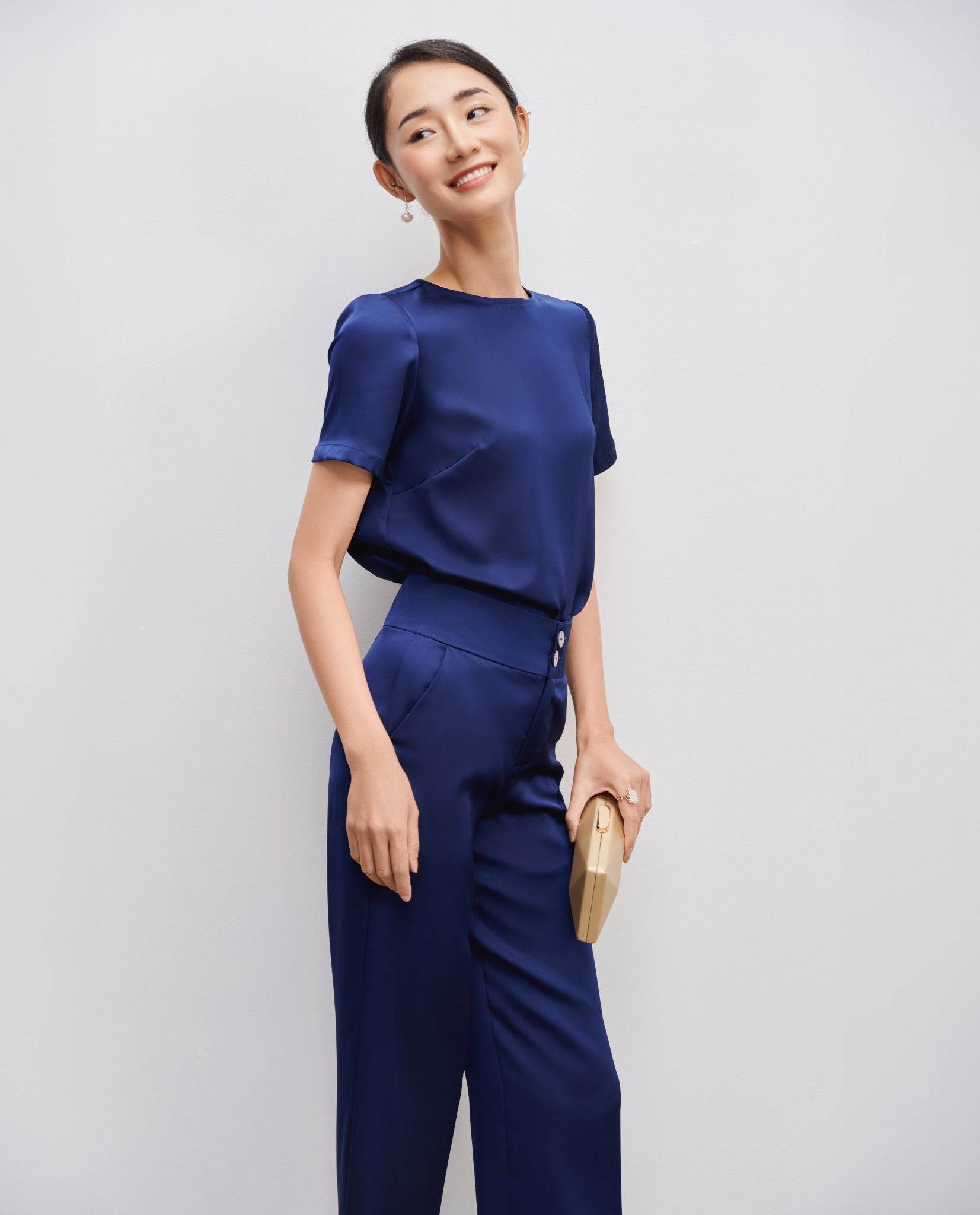 Áo Suông Cổ Tròn Lam TOP216 - Hity