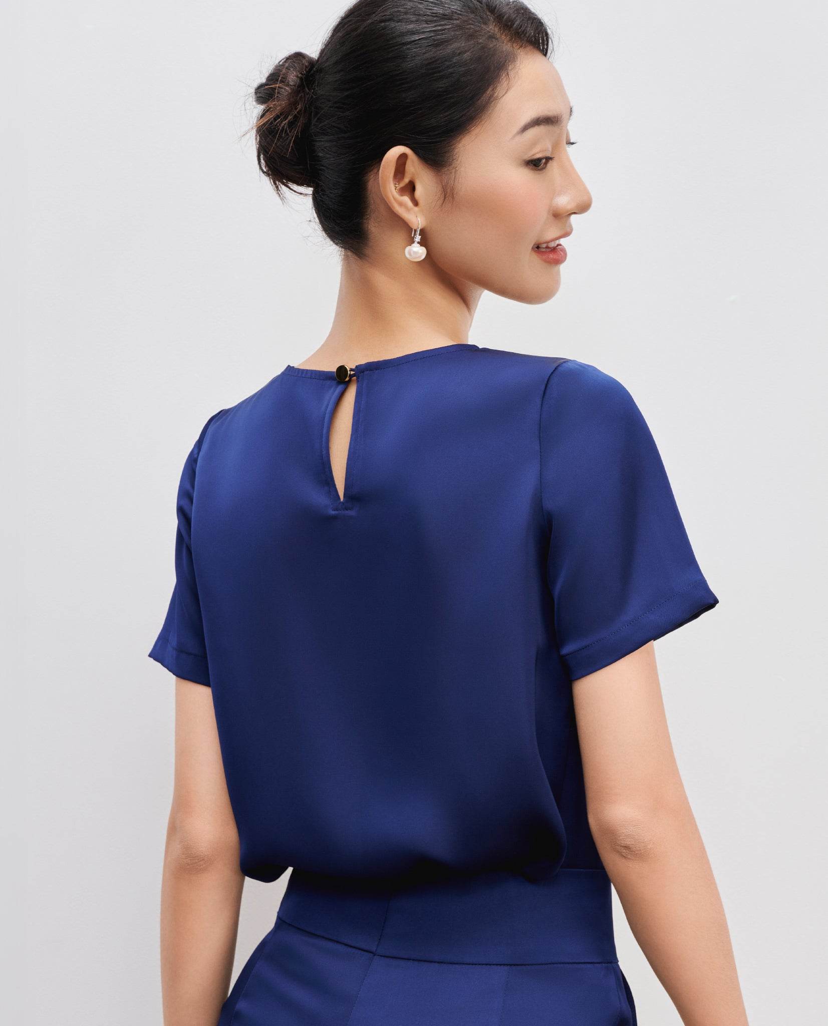 Áo Suông Cổ Tròn Lam TOP216 - Hity