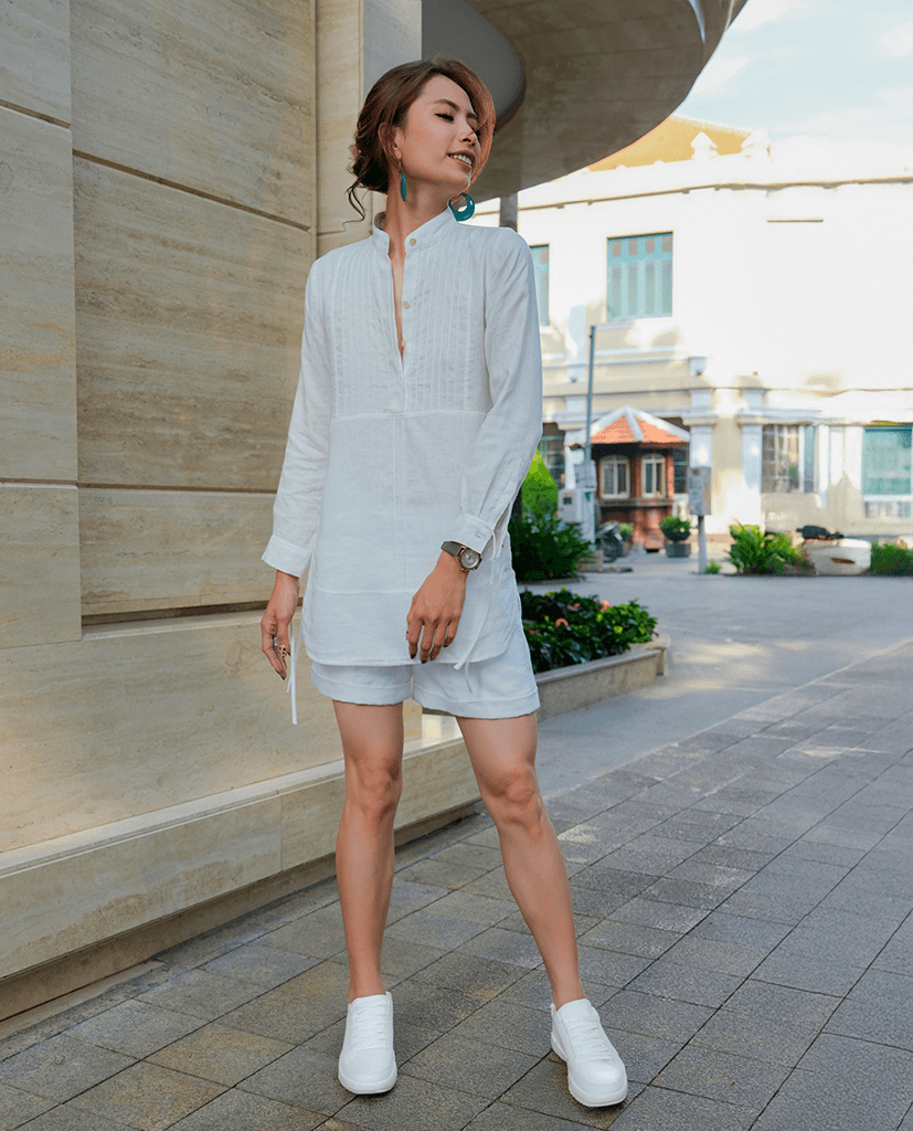 Áo Sơ Mi Cổ Trụ Linen Lan TOP154 - Hity