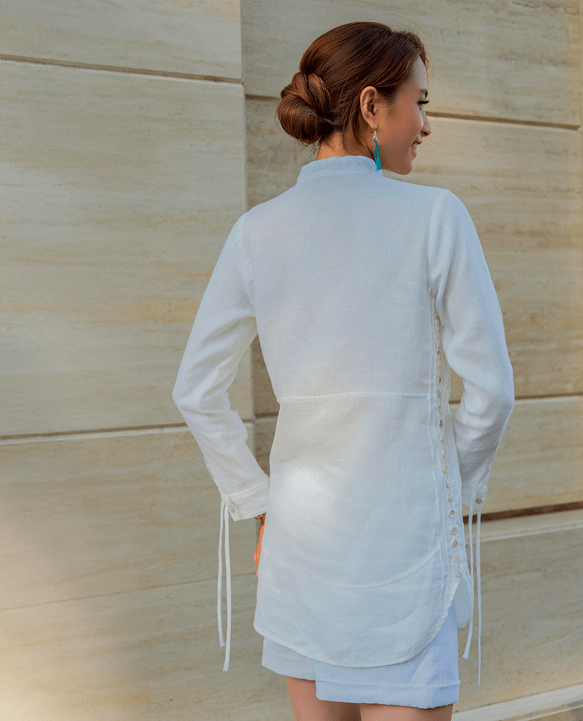 Áo Sơ Mi Cổ Trụ Linen Lan TOP154 - Hity