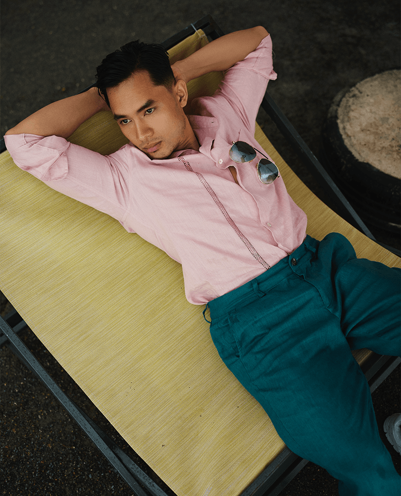 Áo Sơ Mi Linen Thêu Tay Nam Tử TOPM06 - Hity