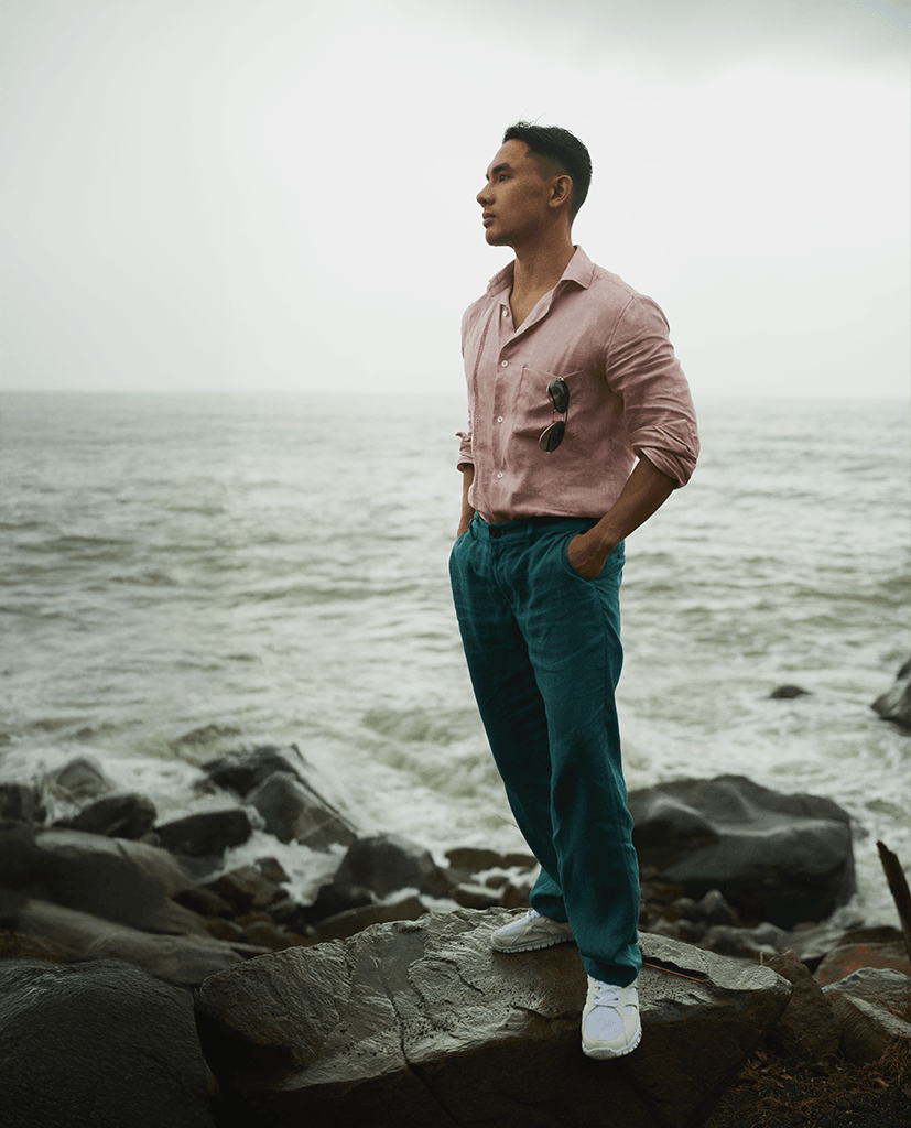 Áo Sơ Mi Linen Thêu Tay Nam Tử TOPM06 - Hity