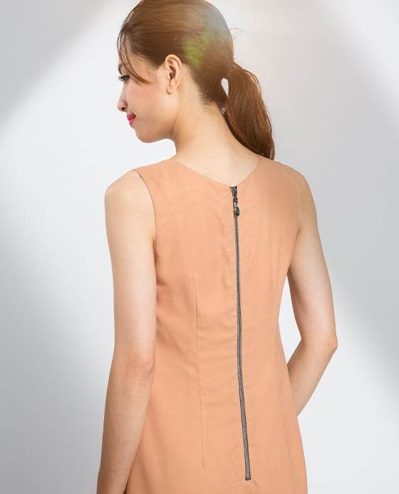 Đầm Suông Phối Ren Latte DRE081 - Hity