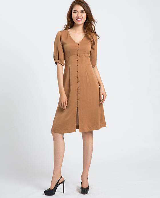 Đầm Ôm Eo Latte DRE077 - Hity