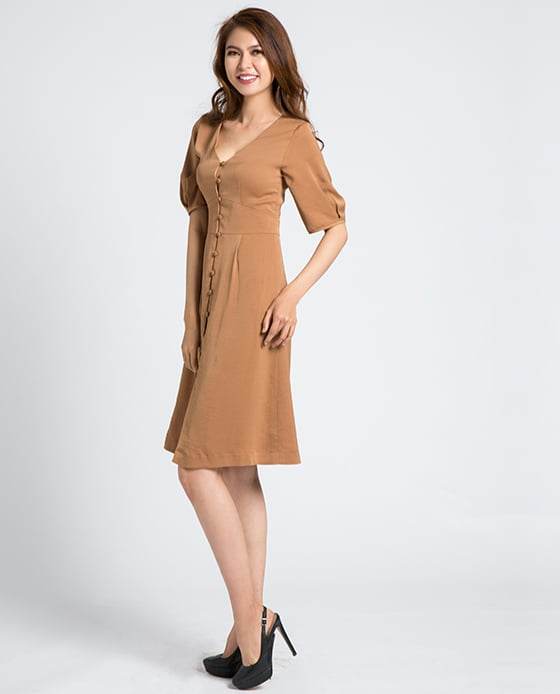 Đầm Ôm Eo Latte DRE077 - Hity