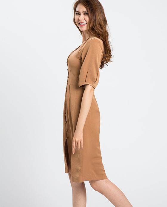 Đầm Ôm Eo Latte DRE077 - Hity