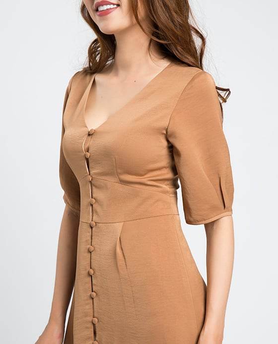 Đầm Ôm Eo Latte DRE077 - Hity