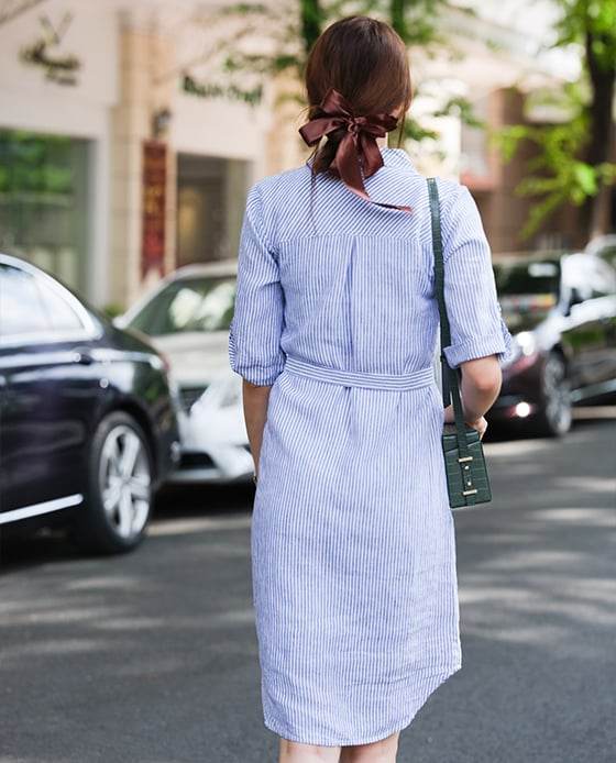 Đầm Sơmi Linen Vivian DRE121 Sọc - Hity