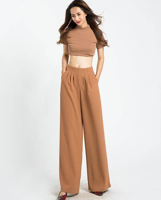 Quần Ống Rộng Palazzo Latte PAN030 - Hity