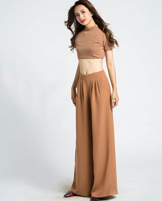 Quần Ống Rộng Palazzo Latte PAN030 - Hity