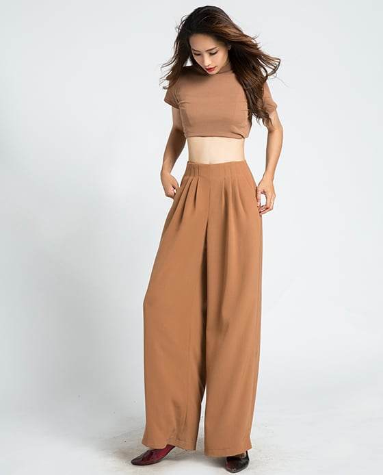 Quần Ống Rộng Palazzo Latte PAN030 - Hity