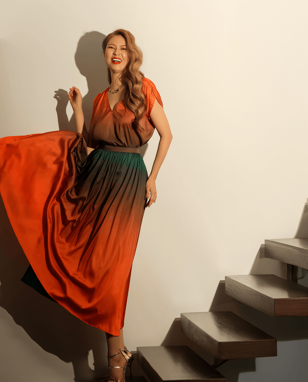 Váy Maxi Ombre Hoàng Hôn SKI040 - Hity