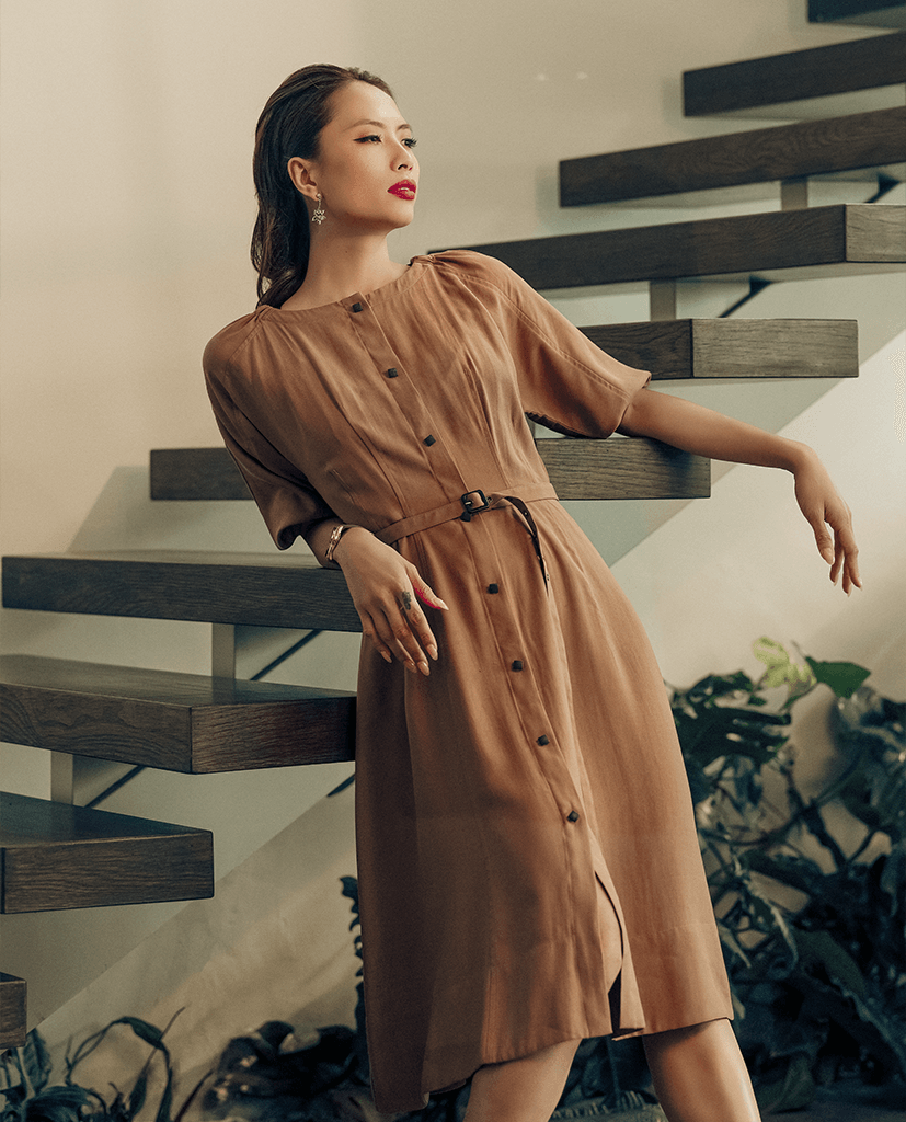 Đầm Midi Cotton An Nhiên DRE160 - Hity