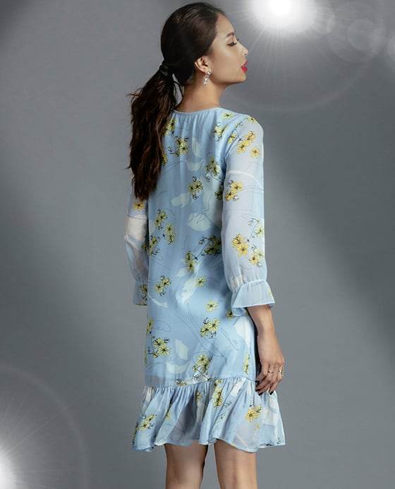 Đầm Suông Hoa Hạ Vàng DRE104 - Hity