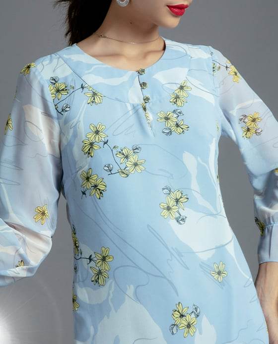 Đầm Suông Hoa Hạ Vàng DRE104 - Hity