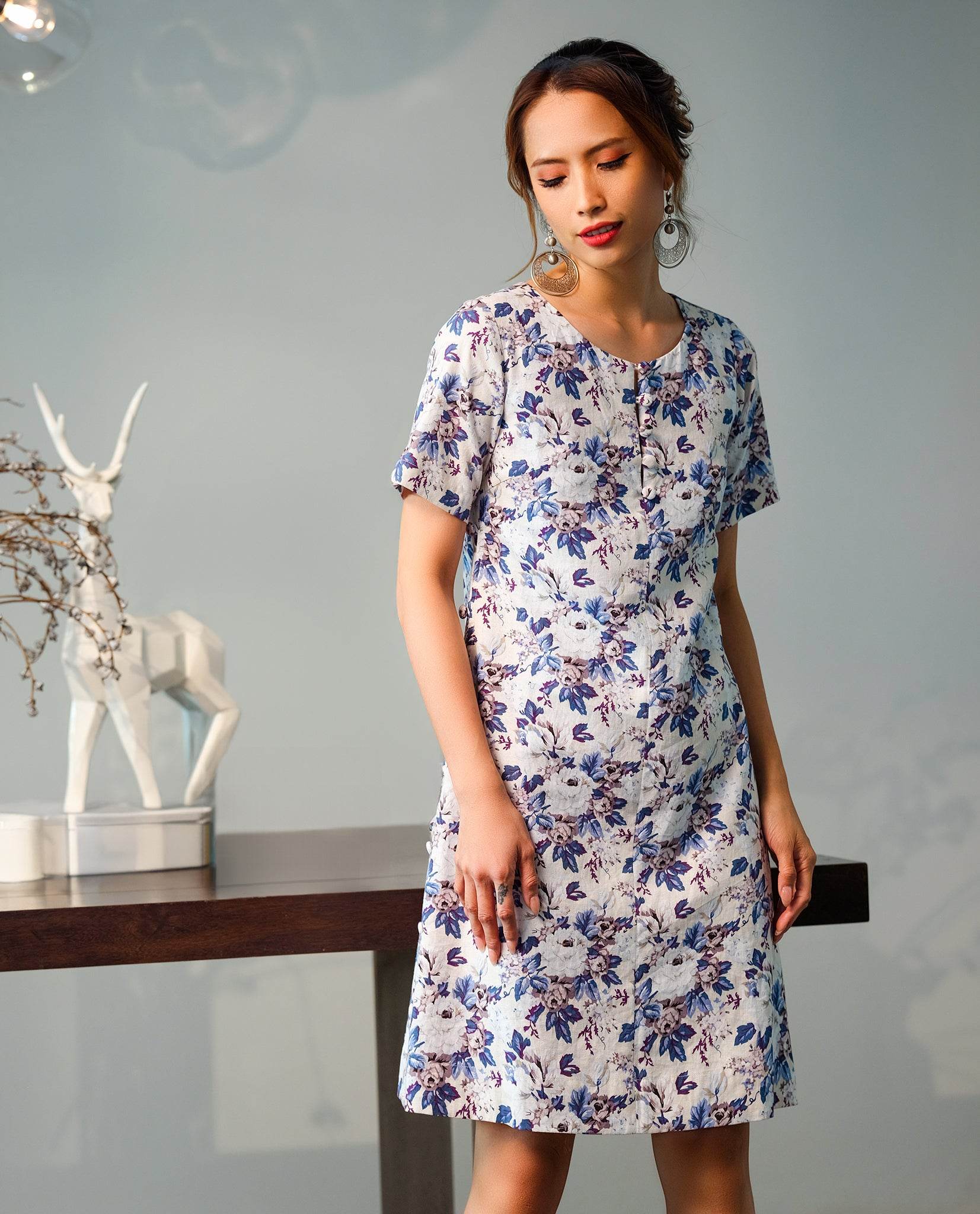 Đầm Linen Suông Mẫu Đơn DRE124 - Hity