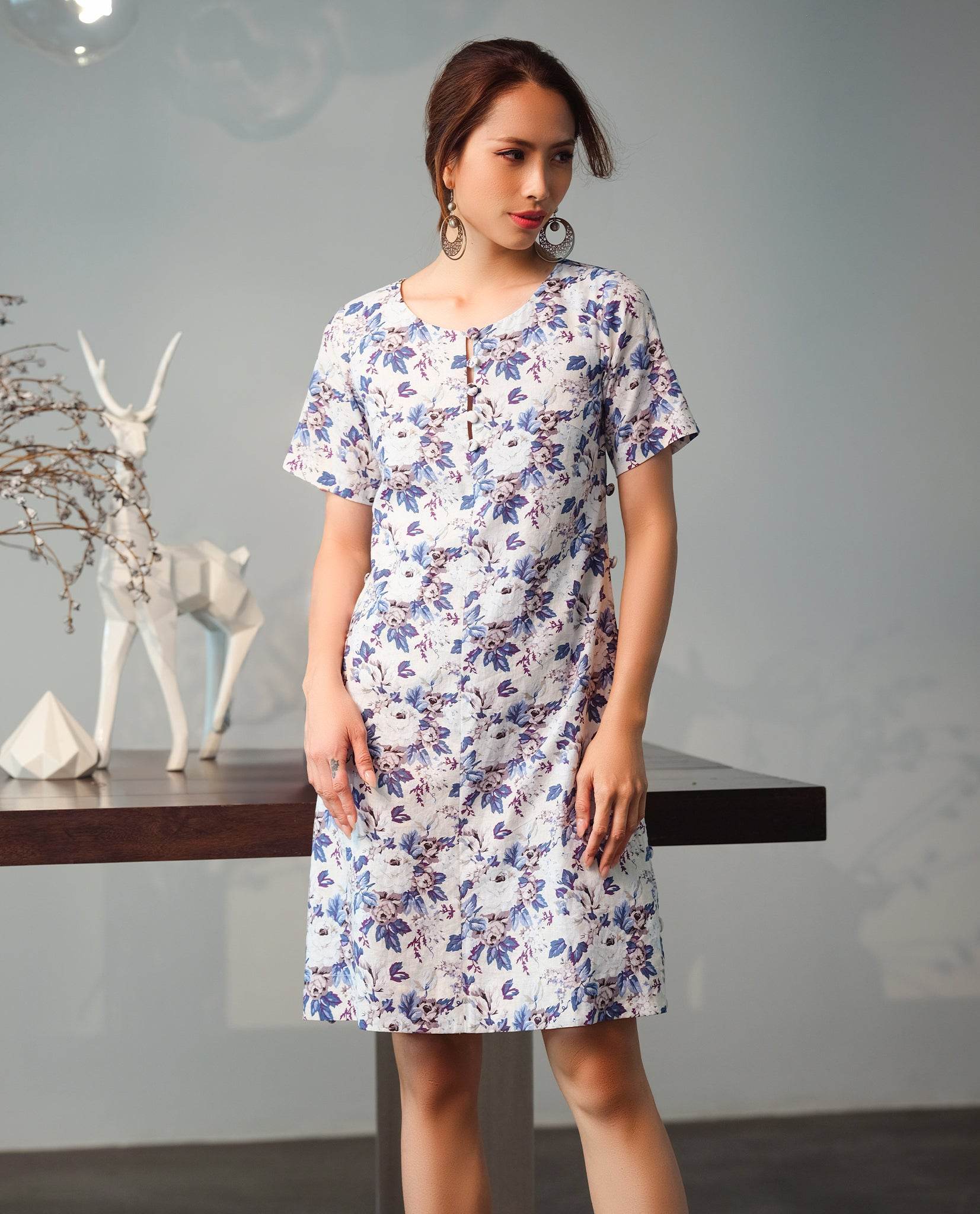 Đầm Linen Suông Mẫu Đơn DRE124 - Hity