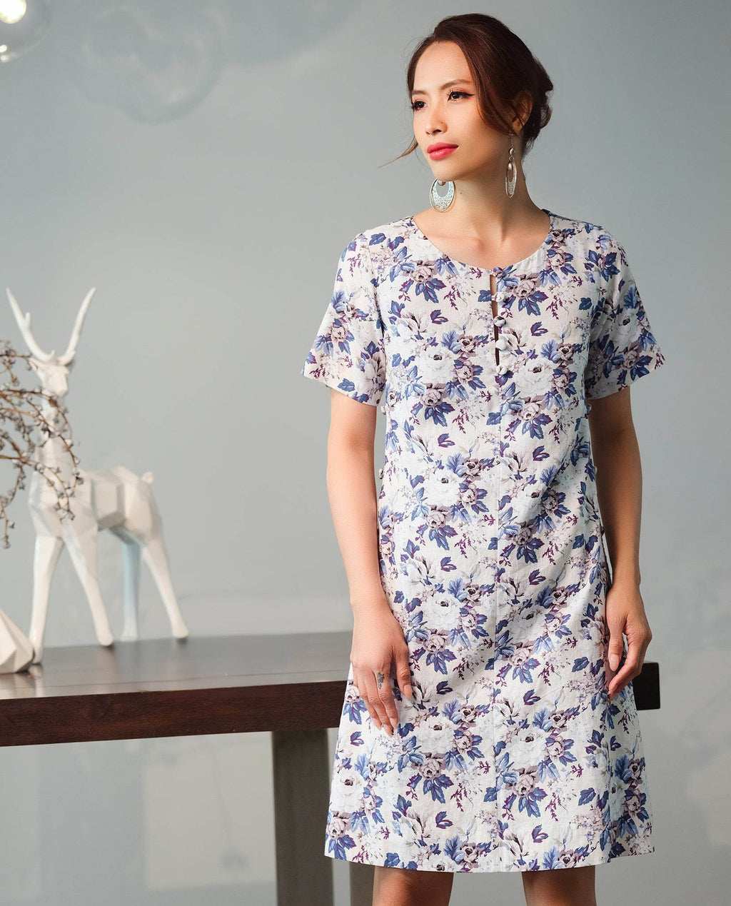 Đầm Linen Suông Mẫu Đơn DRE124 - Hity