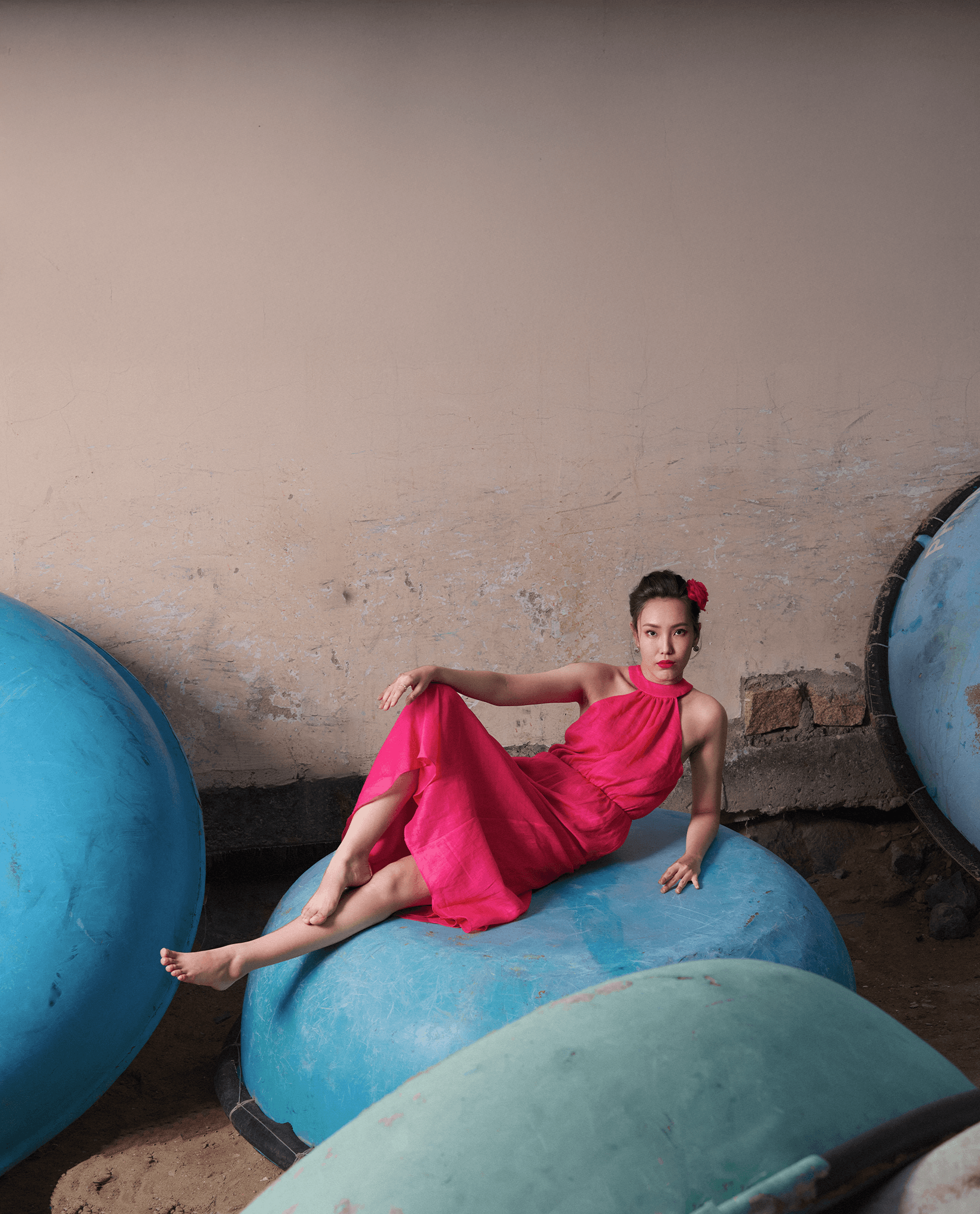 Đầm Maxi Cổ Yếm Đào Tơ DRE184 - Hity