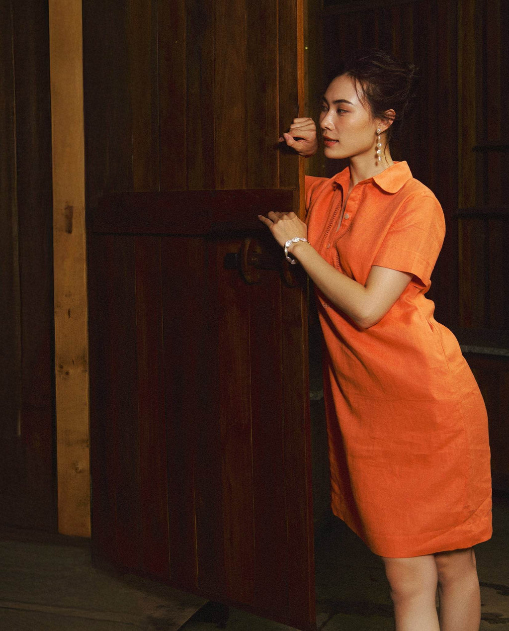 Đầm Sơ Mi Linen Kéo Sợi Mơ Nghiền DRE197 - Hity