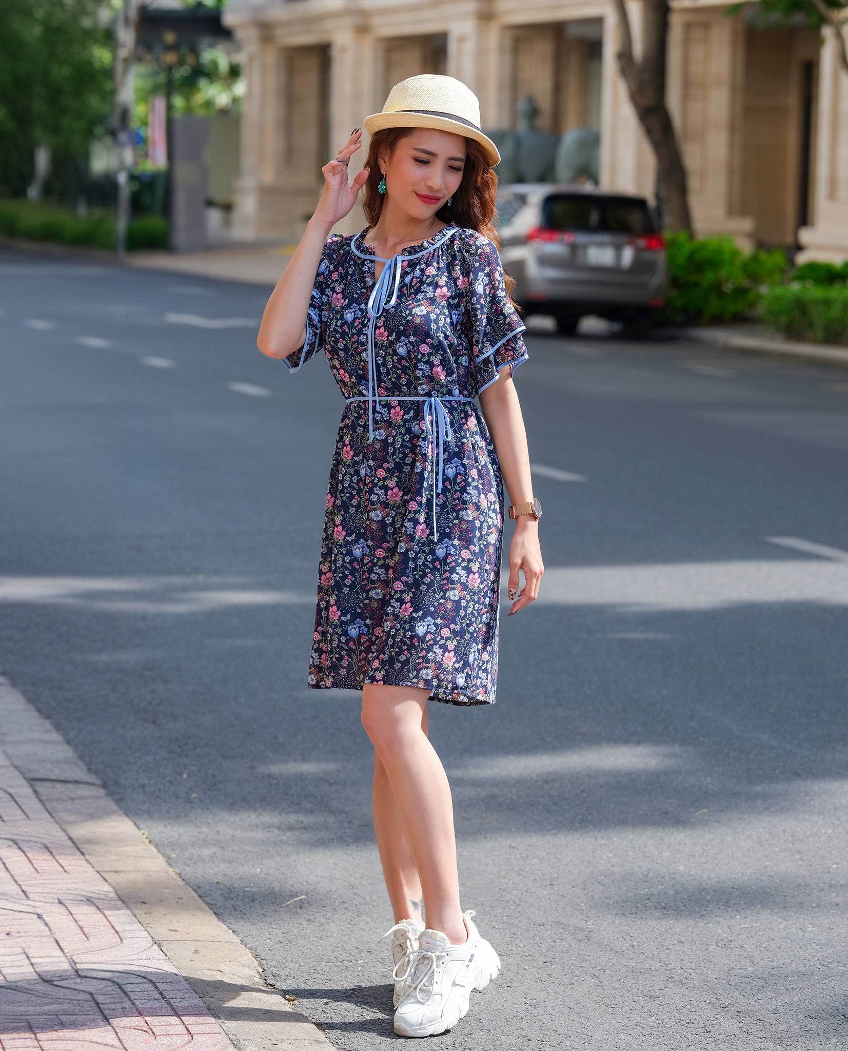 Đầm Suông Hoa Leo DRE148 - Hity