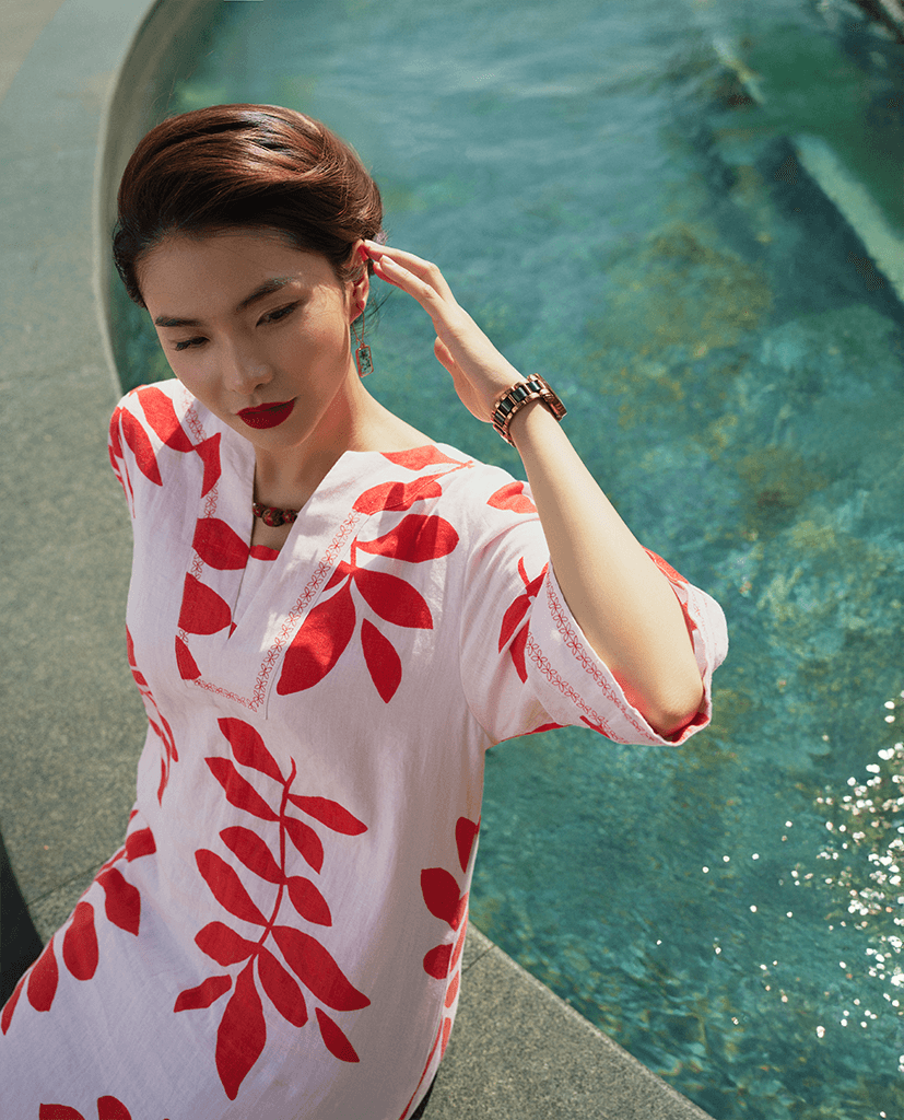 Đầm Suông Linen Thêu Phúc DRE233 - Hity