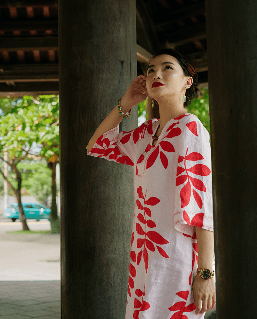 Đầm Suông Linen Thêu Phúc DRE233 - Hity