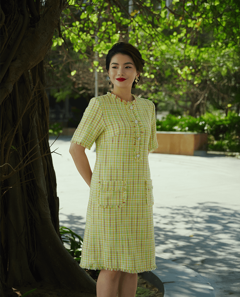 Đầm Suông Tweed Nhã Tích DRE213 - Hity