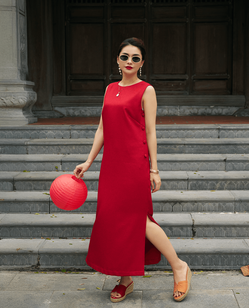 Đầm Xẻ Tweed Lộc DRE223 - Hity