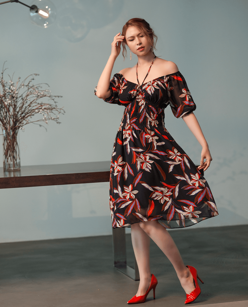 Đầm Trễ Vai Phi Điệp DRE178 - Hity