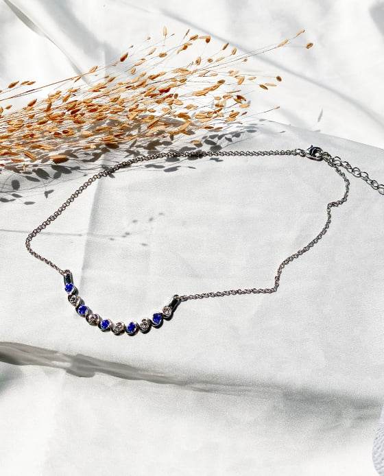 Vòng Cổ Pha Lê Xanh Sky ACC356 - Hity