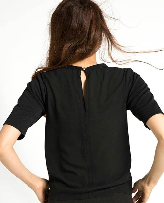 Áo Tshirt Phối Voan Noir TOP071 - Hity