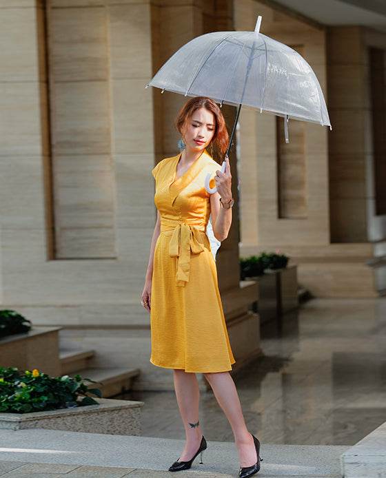 Đầm Cổ Sam Tuscany DRE145 Vàng Hoàng Yến - Hity