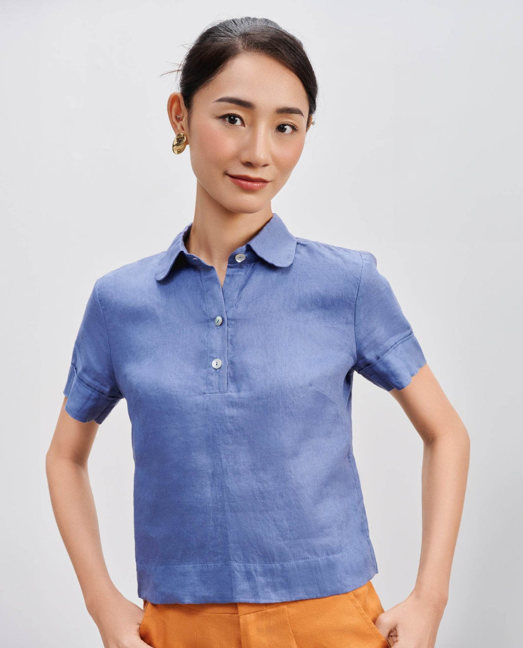Áo Sơ Mi Croptop Linen Thạch TOP195 - Hity