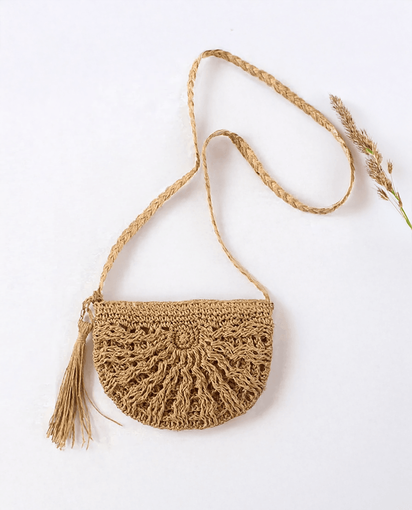 Giỏ Cói Đeo Chéo Bán Nguyệt ACC007 - Hity