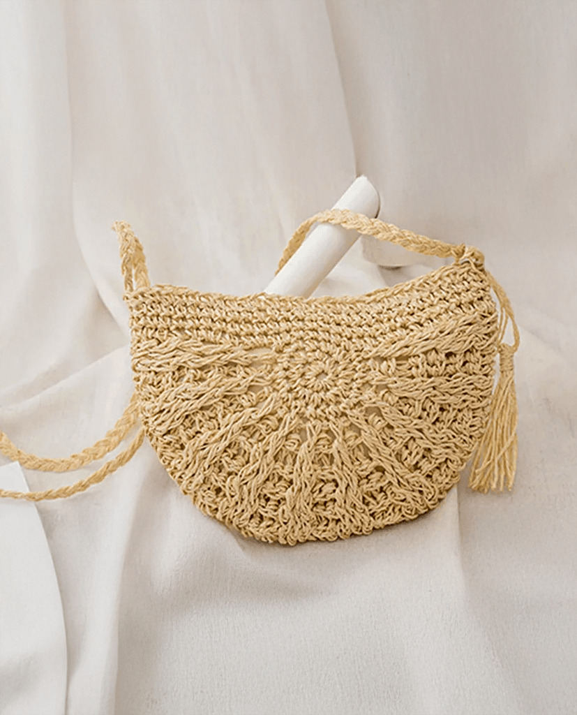 Giỏ Cói Đeo Chéo Bán Nguyệt ACC007 - Hity