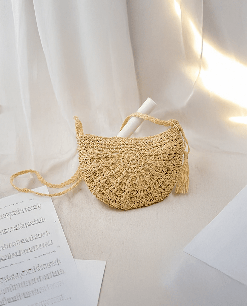 Giỏ Cói Đeo Chéo Bán Nguyệt ACC007 - Hity