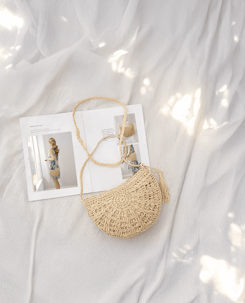 Giỏ Cói Đeo Chéo Bán Nguyệt ACC007 - Hity