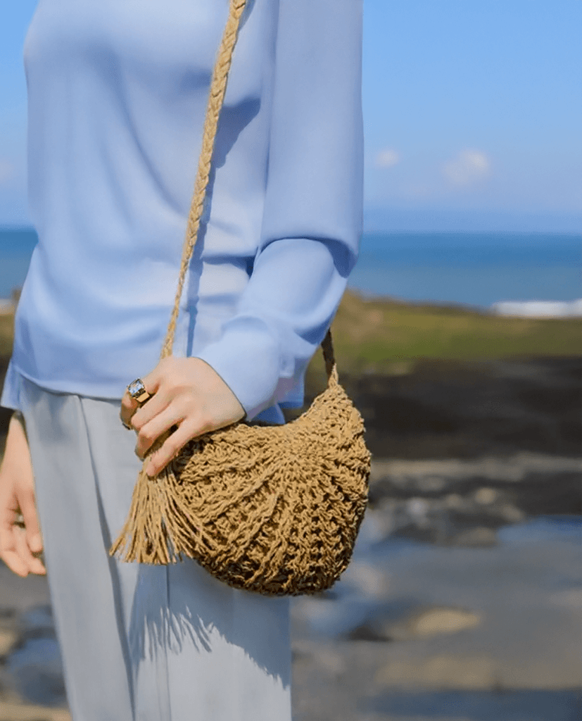 Giỏ Cói Đeo Chéo Bán Nguyệt ACC007 - Hity