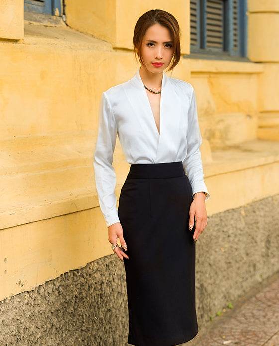 Váy Bút Chì SKI031 Casette Đen Huyền Bí - Hity