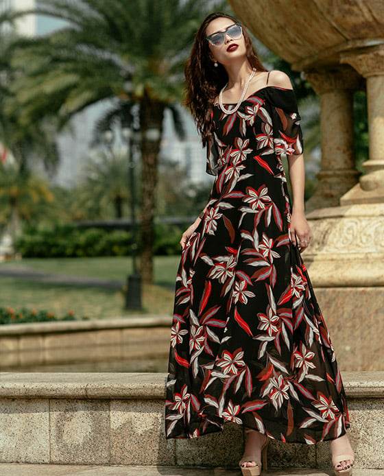 Đầm Maxi Trễ Vai Chu Huyền DRE110 - Hity