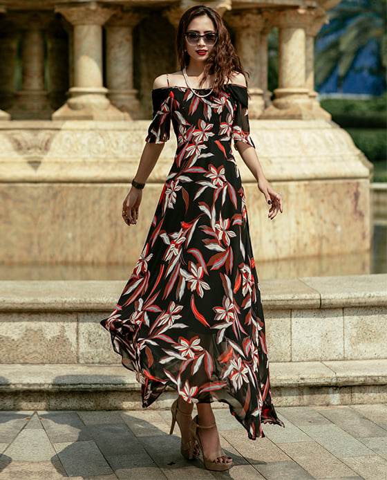 Đầm Maxi Trễ Vai Chu Huyền DRE110 - Hity