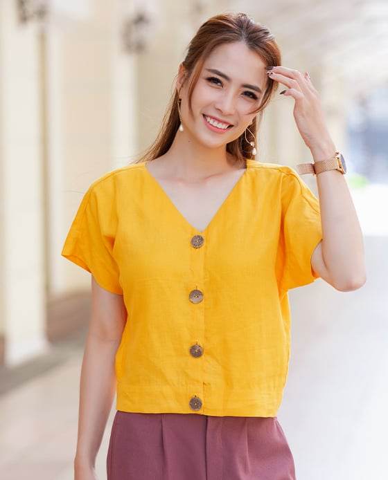 Áo Croptop Linen Carolina TOP134 - Hity