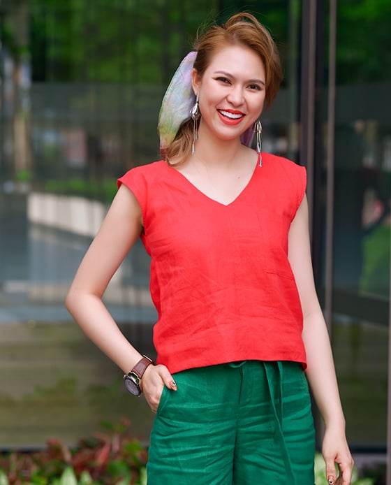 Áo Croptop Linen Lạc TOP145 - Hity