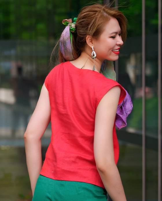 Áo Croptop Linen Lạc TOP145 - Hity