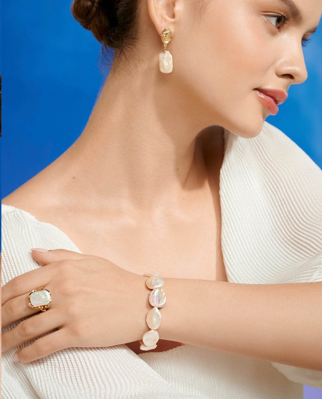 Nhẫn Vàng Ngọc Trai Baroque ACC361 - Hity